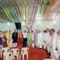 গুলশান-বনানী পূজামণ্ডপে মা দুর্গার প্রতিমার বিসর্জন শেষে দুর্গা মায়ের শান্তির জল প্রদান