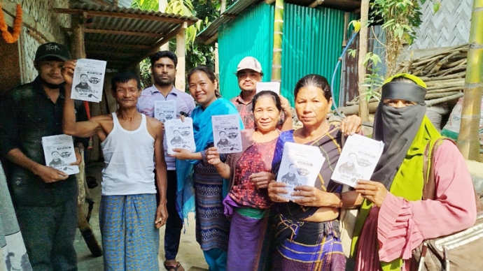 নির্বাচনী প্রচারণায় জুঁই চাকমার রাঙামাটি শহরে জনসংযোগ